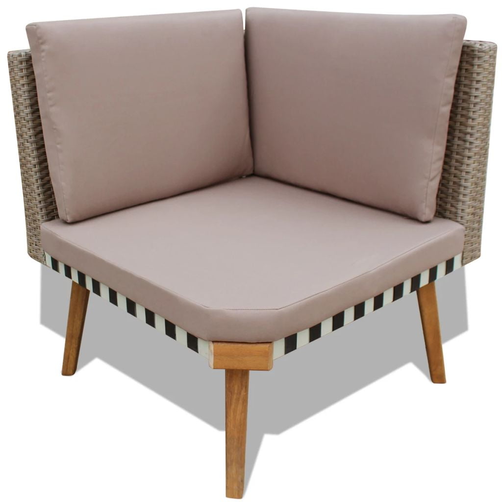 Kepooman Outdoor Patio Rattan Dining Sectional Sofa Set with Table, Grey Kepooman Outdoor Patio Rattan Dining Sectional Sofa Set with Table, Grey