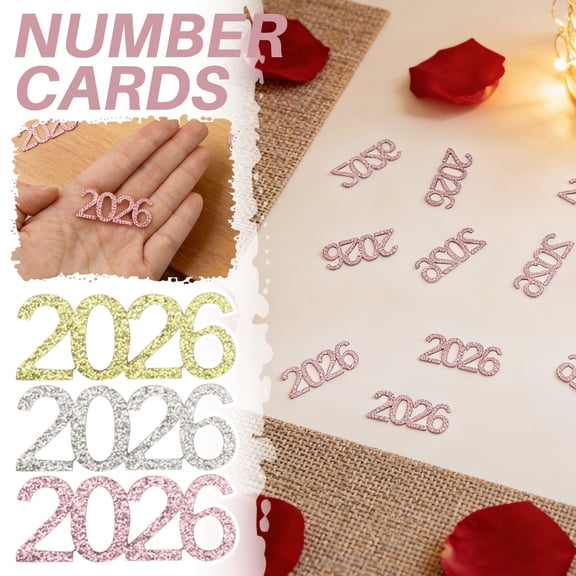 100Pcs Graduation Confetti Class of 2026 Glitter Table Scatter for New Years Eve Party Decorations and School Anniversary Celebrations, Rose Gold