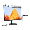 thumbnail image 3 of KOORUI Moniteur Incurvé de 24 Pouces, Moniteur d'Ordinateur Incurvé Full HD 1080P, Écran PC 100Hz 1500R, Certifié T&Uuml;V Rheinland, HDMI VGA, Réglage d'Inclinaison,, 3 of 8