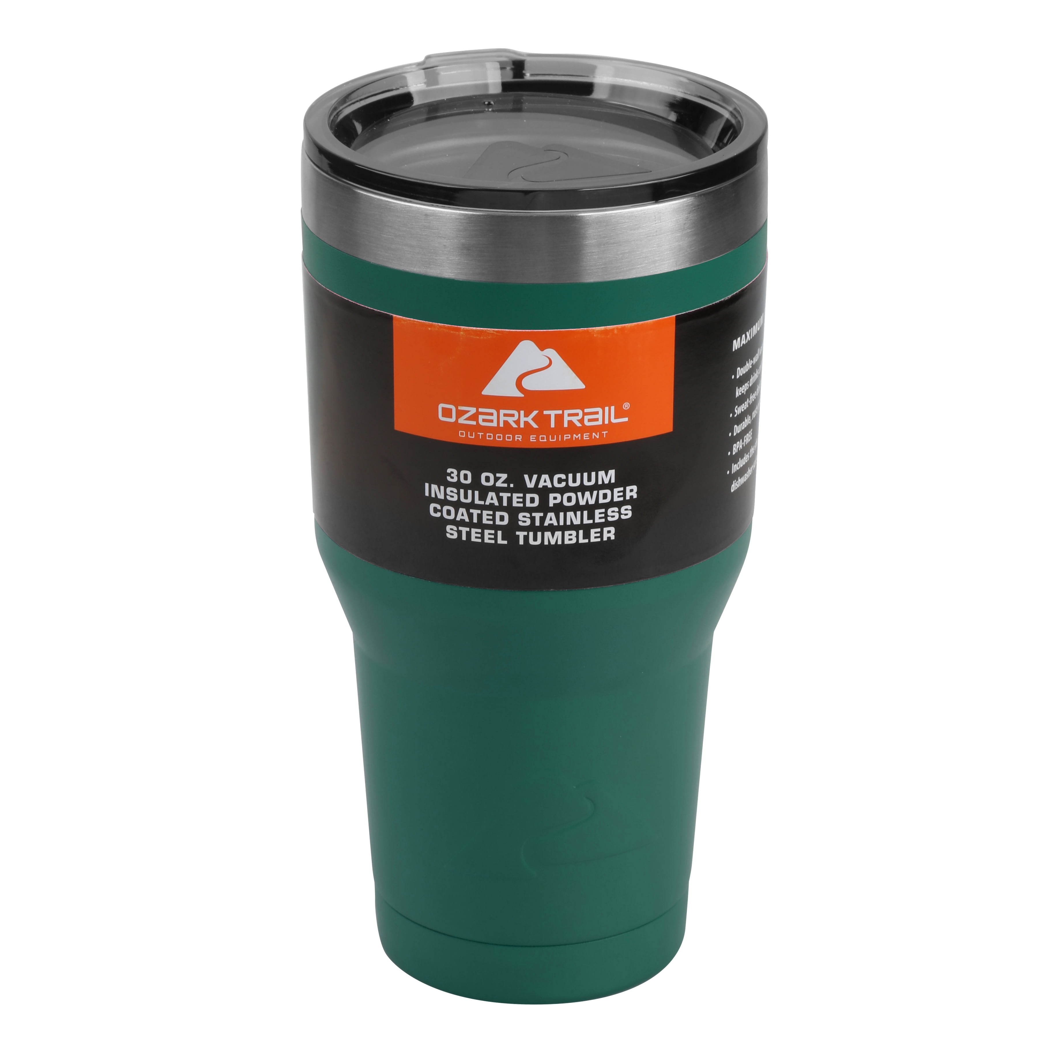 Ozark Trail Vacuum-Sealed Stainless Steel Tumbler Hunter Green, 30 oz 