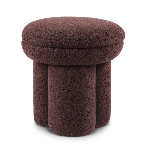 Furniture of America Thia I Modern 17.5" Upholstered Mushroom-Shape Design Stool, Brown