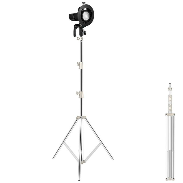 Studio Lighting STAND STIP STIPE ALTAJE AJUSTABLE Fotografía de acero inoxidable Soporte de luz de fotografía plegable Soporte de luz 2.8m