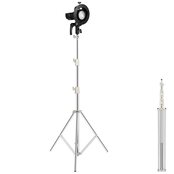Trípode de iluminación de estudio, altura ajustable, acero inoxidable, soporte de luz de fotografía plegable, 2,8 m