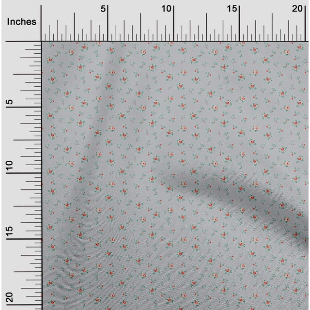 oneOone Georgette Viscose Fabric Leaves & Rose Flower Print Sewing Fabric BTY 42 Inch Wide