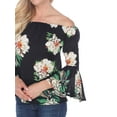 thumbnail image 5 of White Mark Women's Printed Smocked Neckline Top, 5 of 5