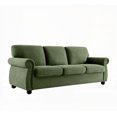 thumbnail image 4 of Modern Simple Velvet 3-Seater Sofa 220×80×75cm with High-Density Foam and Solid Wood Legs, 4 of 8