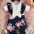thumbnail image 5 of mgoYE Baby Girl Clothes 0-3 Months Newborn Short Sleeve Romper One Piece Jumpsuit Summer Infant Outfits 0 3 6 9 12 18 Months with Headband|Black 12-18 Months, 5 of 9