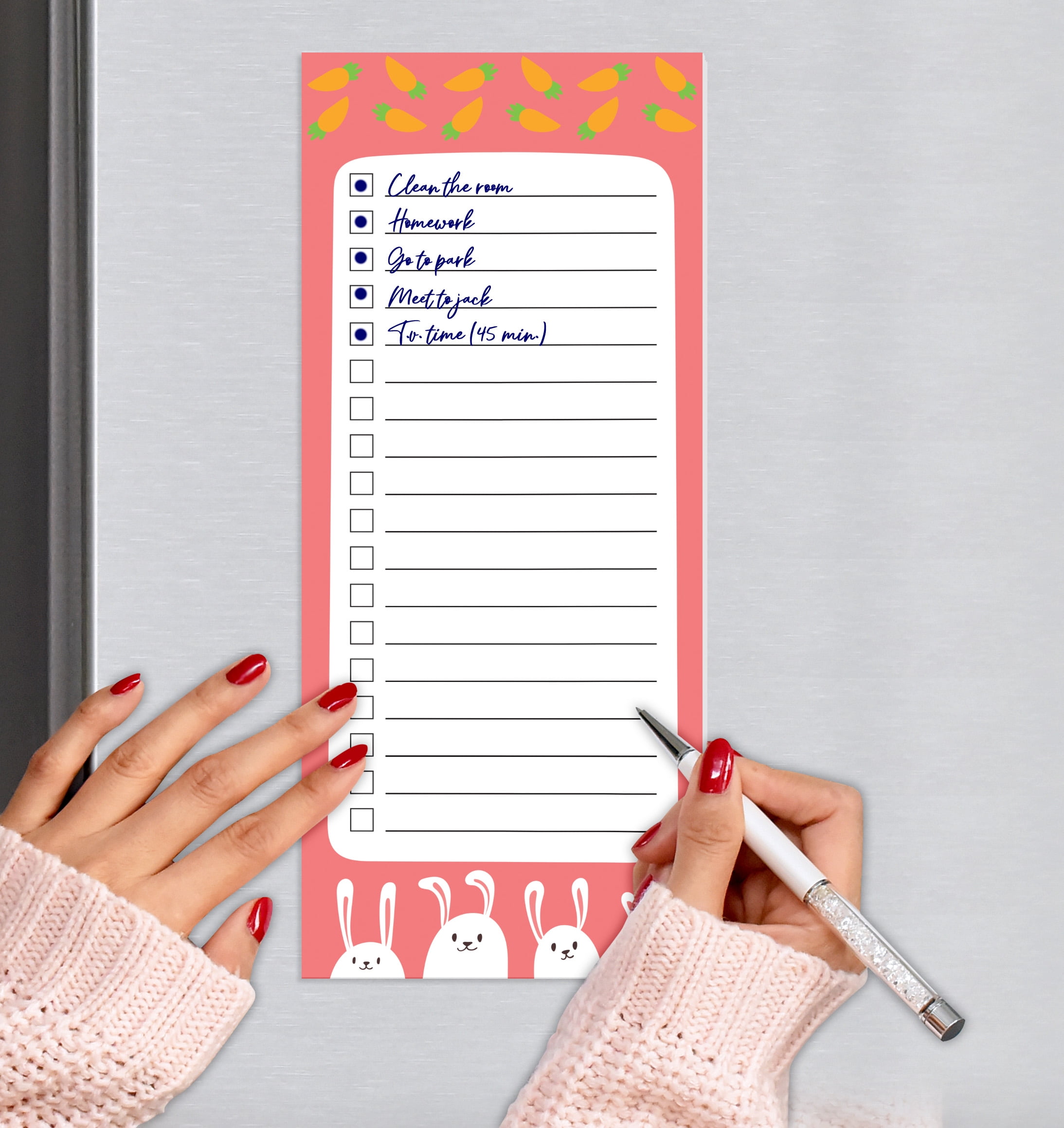 Inkdotpot Pack of 3 Magnetic Fridge To-Do List Notepads- Magnetic Memo Pads For Refrigerator-(50 Sheets Each)-RR