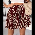 thumbnail image 4 of Pantalones Cortos Holgados para Playa, Vacaciones, Verano, Cintura Alta, Pierna , Informales, Elegantes Rojo M, 4 of 8