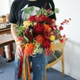 thumbnail image 2 of Ramo de flores de boda Always Blossom para novia, dama de honor, niña de las flores Rojo naranja, 2 of 9