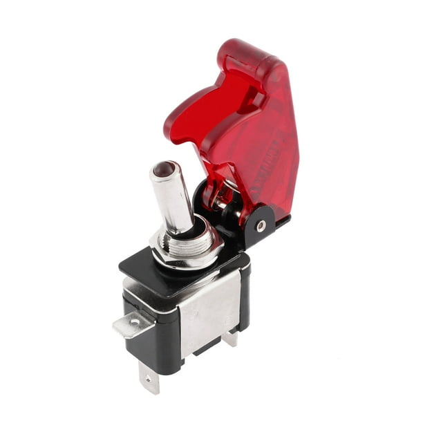 Interruptor de palanca iluminado rojo 12V 20A ON OFF para coche, camión, abrigo, ATV, avión
