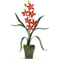 thumbnail image 3 of Nearly Natural 4066-AS-S3 Cymbidium Orchidée avec Vase, Vert/rouge/jaune, Lot de 3, 3 of 4