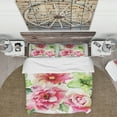 thumbnail image 3 of Designart 'Roses and Gerber Flowers Watercolor' Country Duvet Cover Set, 3 of 4