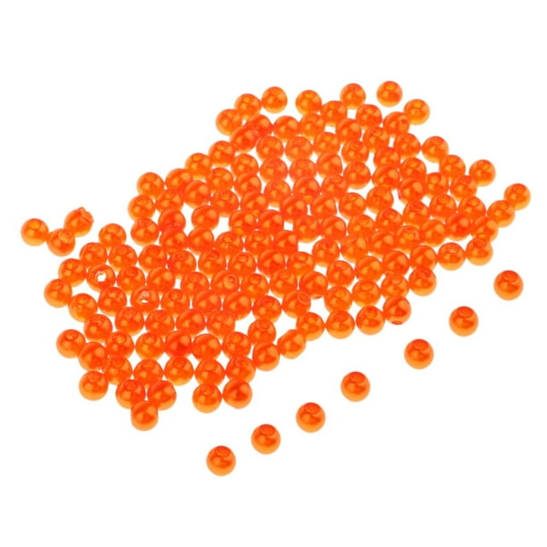 150 piezas de señuelos redondos de plástico para pesca en el mar. Naranja 4mm