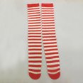 thumbnail image 2 of Bas Rouges Blancs de Noël Haut de Cuisse Rayés sur les Chaussettes de Genou pour les Femmes Filles - Taille Libre, 2 of 7
