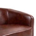 thumbnail image 6 of DREAMSIDEA PU Leather Swivel Barrel Chair Living Room,Swivel Chairs Set of 2 Round Armchair for Living Room, Office, Bedroom -Red Brown, 6 of 6