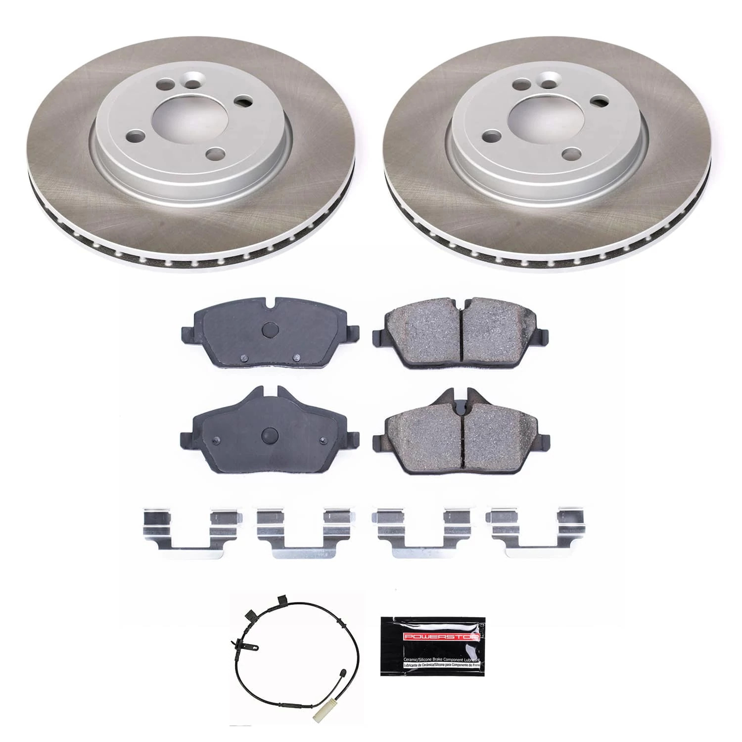 PowerStop Front Semi-Coated Rotor and Low-Dust Ceramic Brake Pad Kit SC6739
