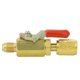 thumbnail image 1 of Válvula de cierre manual de latón recto de 1/4 pulg R410A R134A R12 para equipos de refrigeración rojo Ticfox, 1 of 8