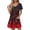 34#Red, variant on gljltg Women's Summer Print Short Sleeve V-neck Casual Dress – Polyester Lightweight Fabric for Party Date Daily Outfits with Flattering V-neck & Summer Print Design