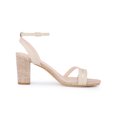 thumbnail image 3 of BLISSFUL STEP Women's Square Toe Ankle Strap Chunky Heel Sandals Beige 6.5, 3 of 8
