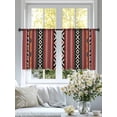 thumbnail image 4 of Red Boho Sheer Curtains 45 Inch Length 2 Panels for Living Room, Vintage Ethnic Tribe Voile Kitchen Curtain Set, Luxury Privacy Drapes Window Treatment for Bedroom, 4 of 7