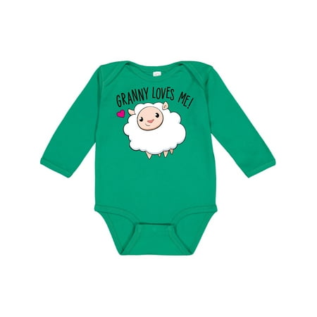 

Inktastic Granny Loves Me- cute sheep Gift Baby Boy or Baby Girl Long Sleeve Bodysuit