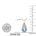 thumbnail image 3 of Dazzlingrock Collection 10X7mm Pear Blue Topaz & Round White Diamond Teardrop Pendant for Women with 18 Inch Silver Chain (0.15 ctw, Color I-J, Clarity I1-I2) in 18K Yellow Gold, 3 of 4