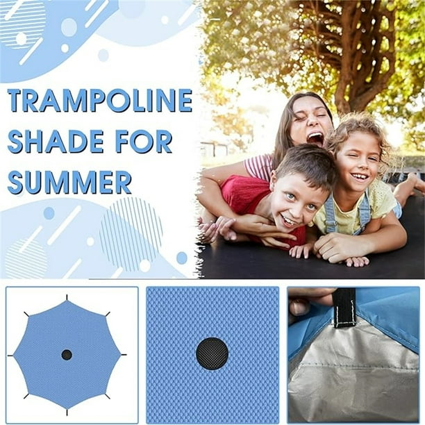 Couvre-ombre Pour Trampoline – Résistant à La Déchirure, Avec Attaches, Plusieurs Tailles (6 à 14 Pieds) – Protection UV