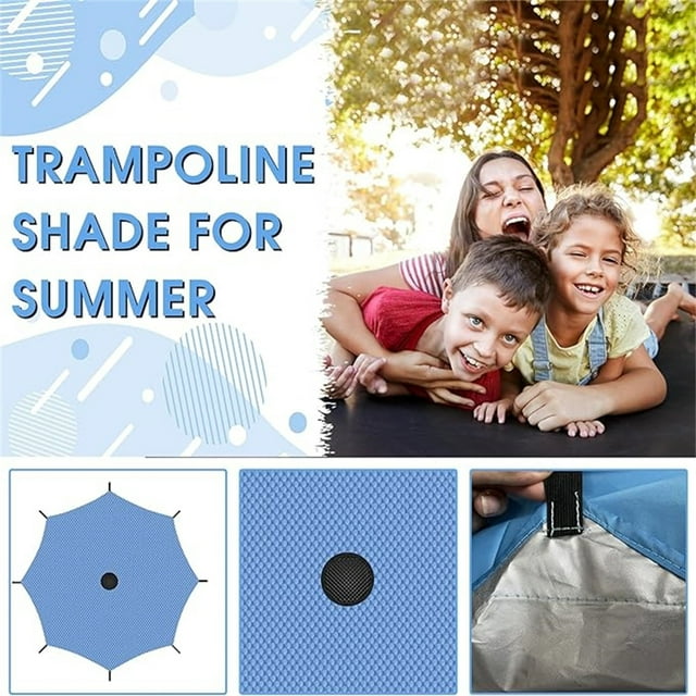 Bâche Pare-Soleil pour Trampoline, Tissu Imperméable et Résistant aux Déchirures pour Jeux Extérieurs de 8 à 16 Pi