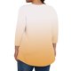 thumbnail image 4 of mfyjkho Tops De Moda Para Mujer, Camiseta De Mujer Con Degradado De Color Liso, Estilo Europeo, Informal, De Manga Tres Cuartos Y Cuello Redondo Tops Y Blusas Para Mujer L, 4 of 6