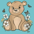 thumbnail image 2 of Girl's Lost Gods Adorable Teddy  Graphic Tee Tahiti Blue Medium, 2 of 4