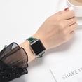 thumbnail image 4 of WFEAGL Crocodile Pattern Leather Band Apple Watch Replacement Wristband 42/44/45mm Green, 4 of 5