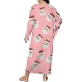 thumbnail image 4 of siminseming Chemises de Nuit de Noël pour Femmes & Chemises de Nuit Grande Taille Robe de Nuit Décontractée Imprimé Nœud Papillon Manches Longues Col Rond Extensible Vêtements & Accessoires, 4 of 5