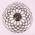QAM Tiffany Lamp Shade Replacement 12X6 Inch Cream Amber Stained Glass