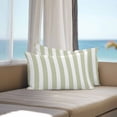 thumbnail image 3 of Lumbar Pillow Covers 20x12 Inch Set of 2, Sage Green Striped Waterproof Outdoor Pillow Covers, Modern Farmhouse Sage Green White Stripes Decorative Cushion Pillowcases for Couch, Sofa, Bed, Patio, 3 of 9
