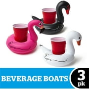 BigMouth Inc. Inflatable Bird Pool Cupholder Floats, 3-pack includes Flamingo and Swans