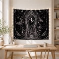 thumbnail image 5 of Gothic Keyhole Garden with Crescent Moon Moths on Black, Mystical Gothic for Dark Art Lovers, Whimsical Witchy Home Decor Halloween Gift Tapestry Wall Hanging for Bedroom and Living Room, 5 of 7