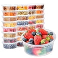 thumbnail image 1 of Glotoch 48 Pack 8 oz. (1 Cup) Plastic Food and Drink Storage Containers Set with Lids - Microwave, Freezer & Dishwasher Safe Eco-Friendly, BPA-Free, R, 1 of 2