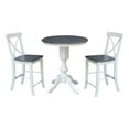 thumbnail image 4 of 30 in Wood Counter Height Dining Table with 2 Stools in White/Heather Gray, 4 of 4