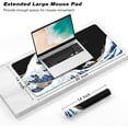 thumbnail image 2 of Extended Gaming Mouse Pad, XXL Large Desk Pad 31.5*11.8 Inch, Big Computer Keyboard Mousepad, Waterproof Mouse Mat with Stitched Edges and Non-Slip Base for Women Office Gaming, Sea Waves, 2 of 6