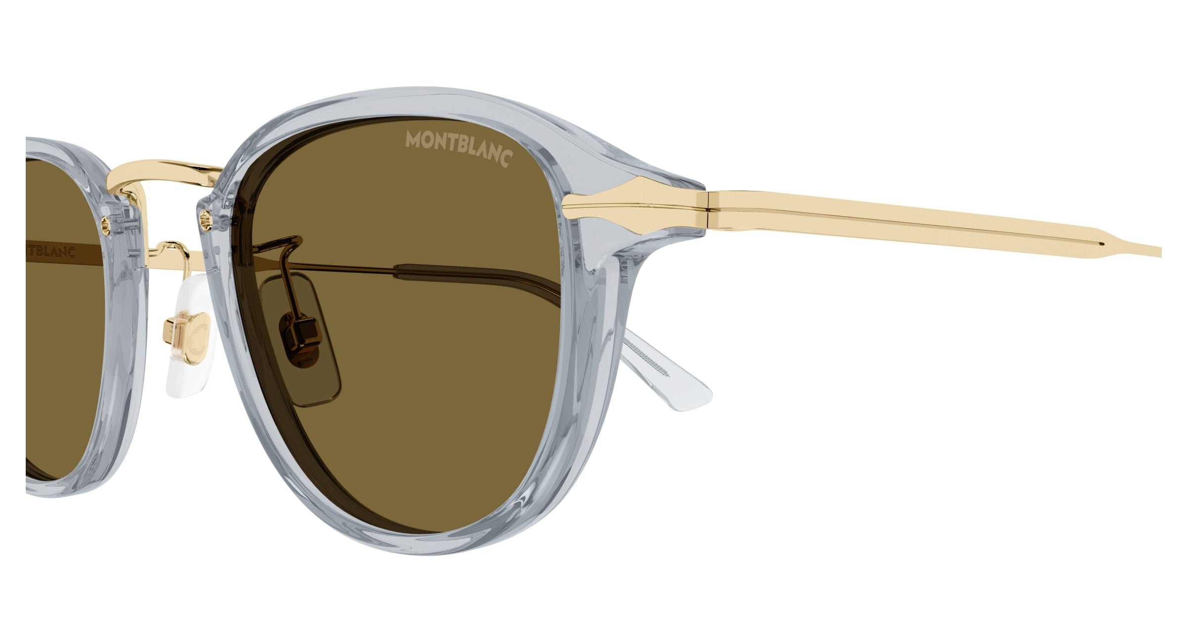 Sunglasses Montblanc MB 0336 S- 003 Grey / Brown Gold  display picture 3