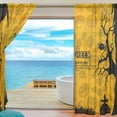 thumbnail image 4 of Splicing Pattern Halloween Party Pumpkins Semi Sheer Curtains Window Voile Drapes Panels Treatment-55X84in for Living Room Bedroom Kids Room, 4 of 4