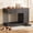 Black, variant on IINNOVZBOM Heavy Duty Furniture Style Crate for Dog with Storage & Dog Bowl Station