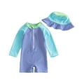 thumbnail image 1 of HNMKIU Boys Sun Swim Set Long Sleeve Rash Guard and Trunks with Removable for Water Activities Blue,3-6 Months, 1 of 3