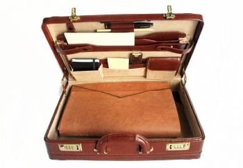 Tassia Expander Leather Attache Briefcase