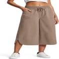 thumbnail image 2 of LYMAYTER Cotton Linen Culottes Pants for Women Loose Wide Leg Casual Cropped Pants for S-3XL, 2 of 10