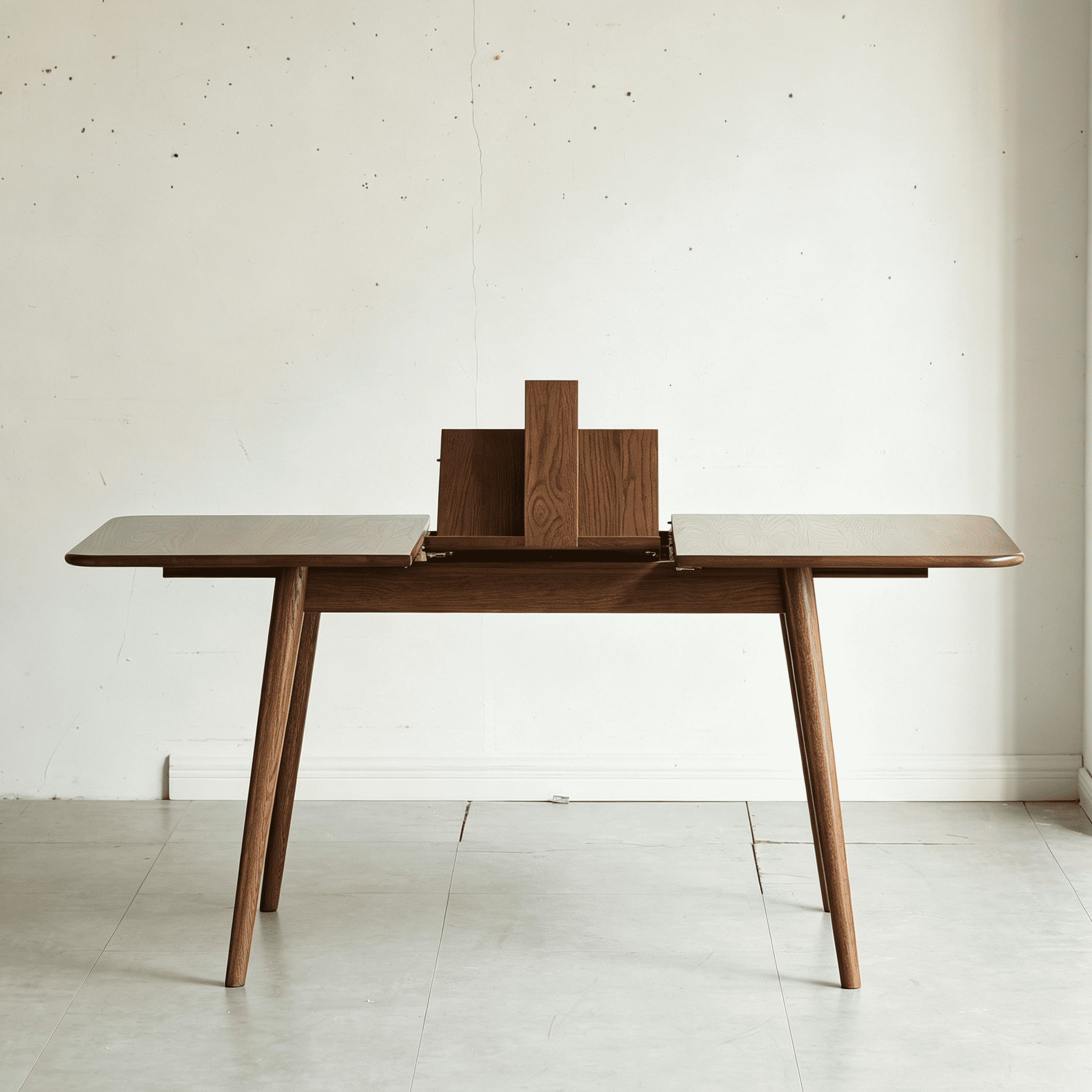 Asteroutdoor Walnut Solid Oak Extendable Dining Table for 6-8 People, 63 in