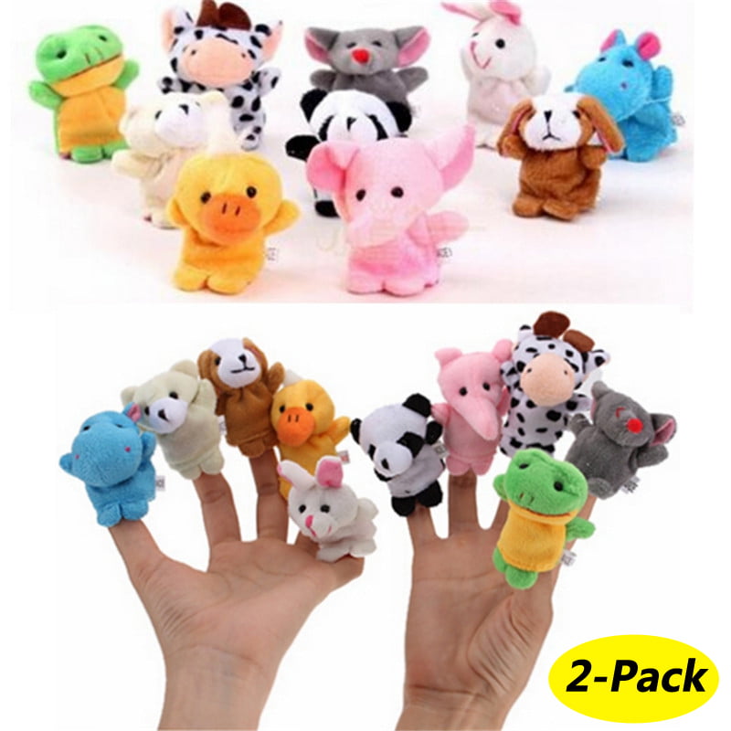 18PCS Animal People Finger Puppets Set Educational Toys Dolls Props Toy for Baby 