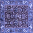 thumbnail image 1 of Ahgly Company Indoor Square Oriental Blue Traditional Area Rugs, 4' Square, 1 of 4