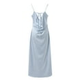 thumbnail image 3 of Fewfanhot Dresses for Women Sleeveless Formal Wedding Guest Bridesmaid Slip Dress with Slit, 3 of 7